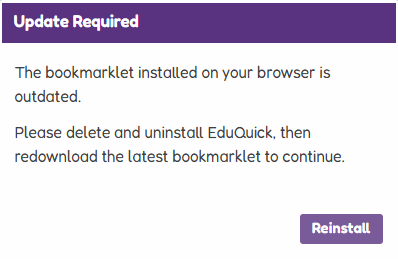 Update Required Message